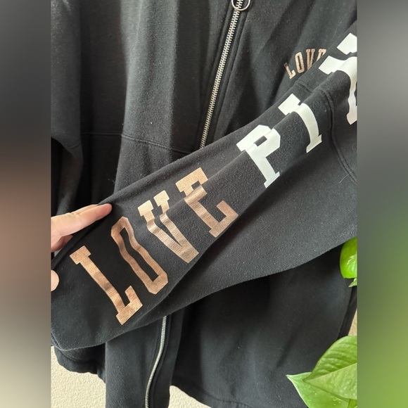 Pink by Victoria secret zip up sweater varsity - Picture 2 of 5